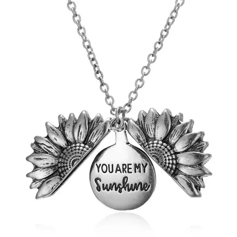 Double-Layer Necklace with Sunflower Pendant