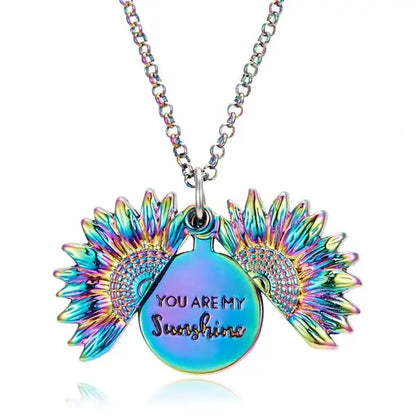 Double-Layer Necklace with Sunflower Pendant